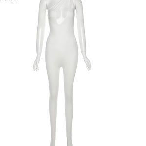 White One Shoulder Jumpsuit